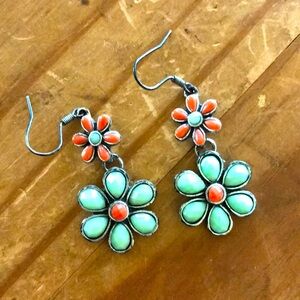 Flower statement earrings. Also have matching necklace.